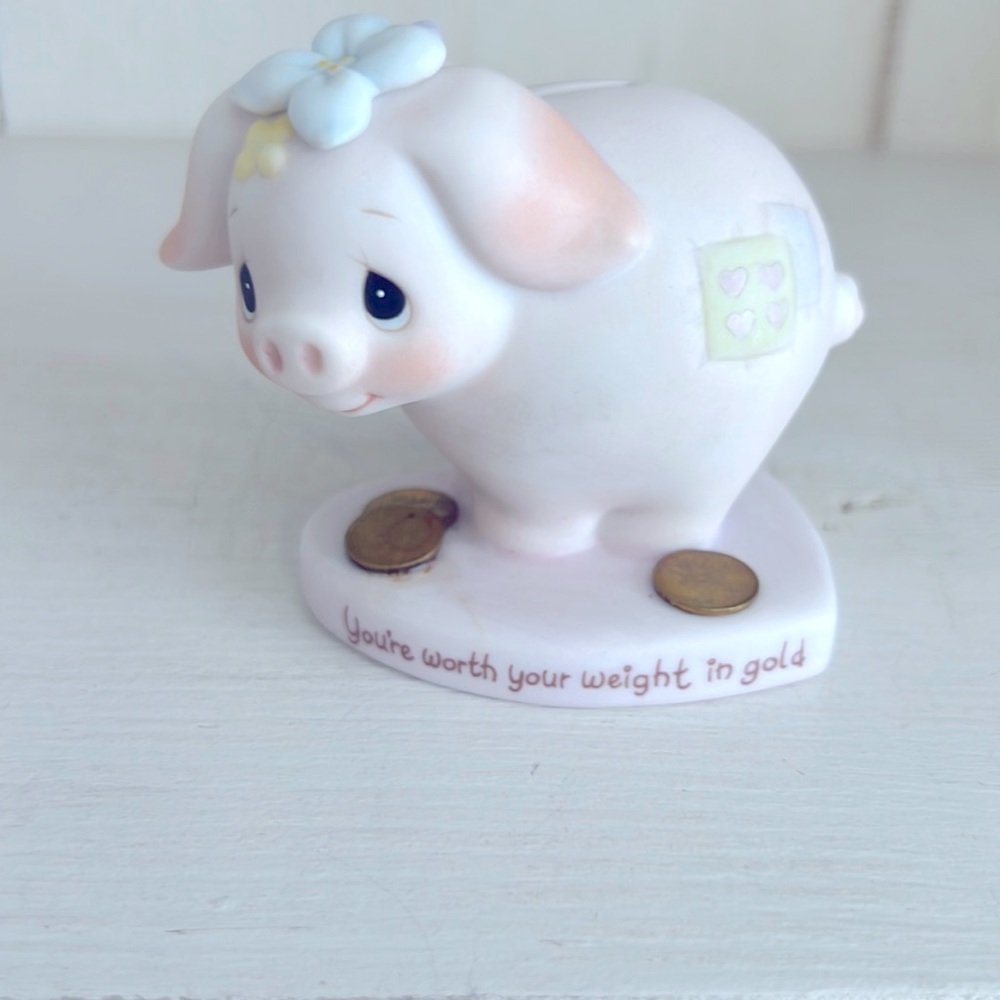 Precious Moment Figurine   Piggy Bank